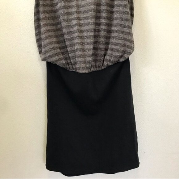 Free People Beach Scoop-Back Striped Sheer Blouson Tank Black Mini‎ Dress Size S - Picture 4 of 9